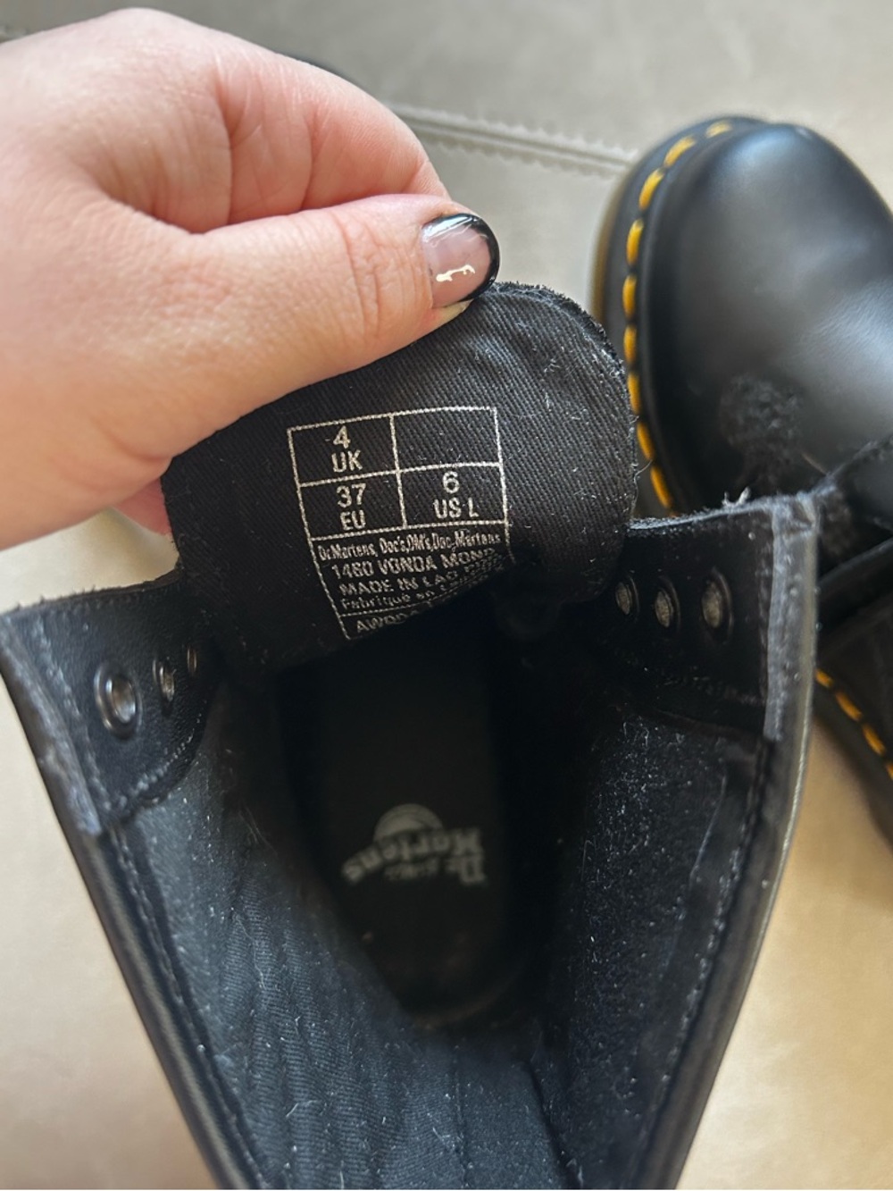 Dr. Martens Black Floral Embossed 8-Eye Combat Boots - Picture 8 of 9